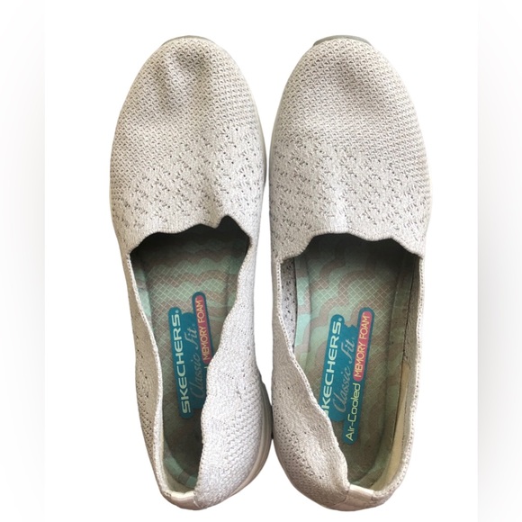 Skechers Classic Fit Cooled Memory Foam Gray Shoes Size 7 - Picture 5 of 6